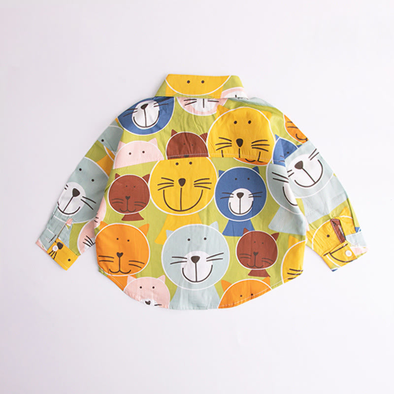 Toddler Boy Cat Pattern Shirt