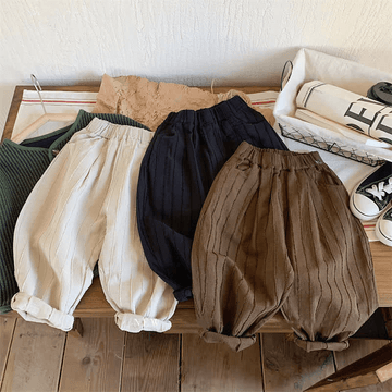 Toddler Boy Solid Color Linen Casual Pants
