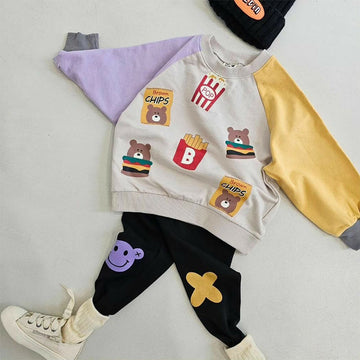 BROWN CHIPS Toddler Bear Hamburger Sweatshirt