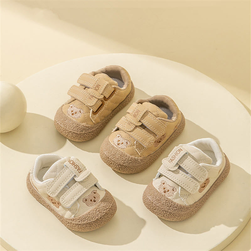 Baby Embroidered Bear Velcro Pre-walker Shoes