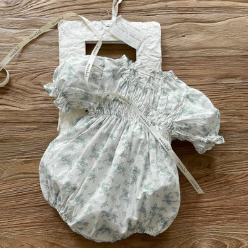 Baby Sweet Floral Puff Sleeve Bodysuit