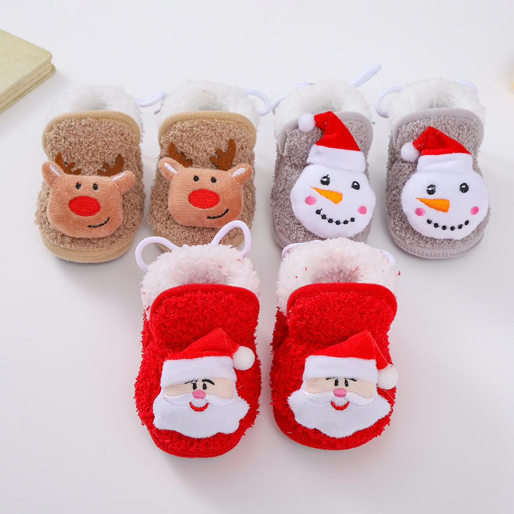 Baby Christmas 3D Doll Pre-walker Shoes