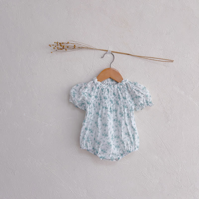 Baby Sweet Floral Puff Sleeve Bodysuit