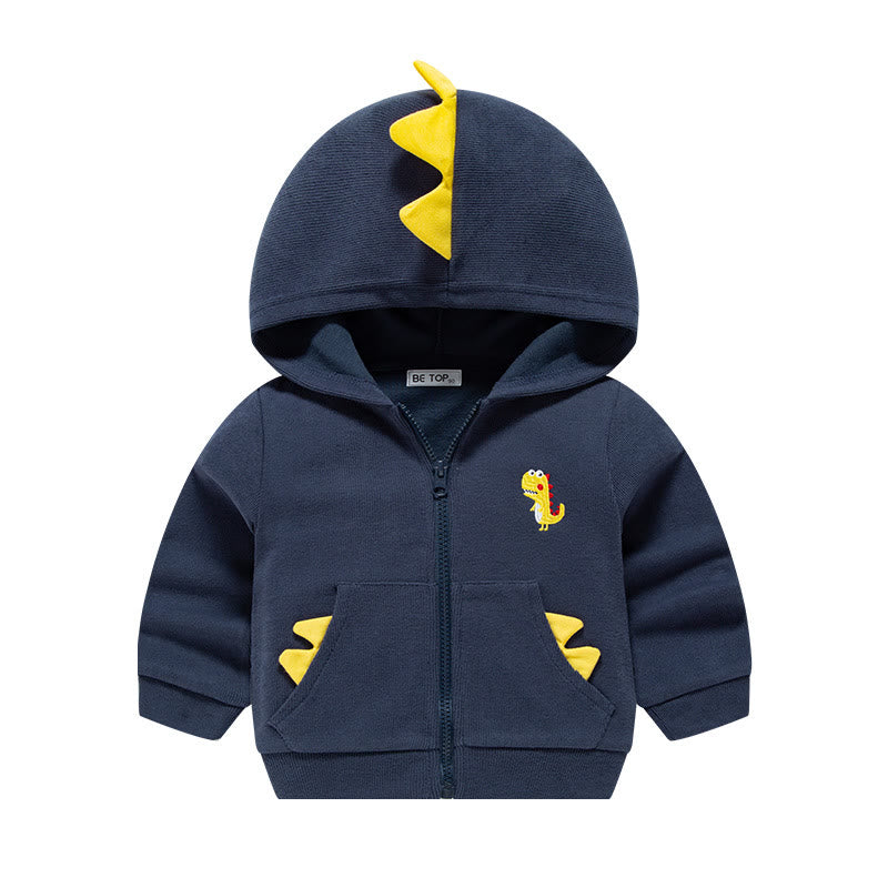 Toddler Dinosaur Hooded Zipper Coat