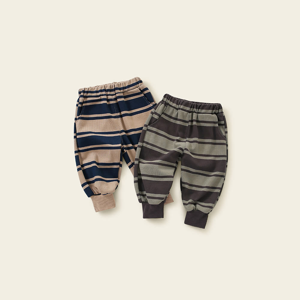 Baby Toddler Boy Broad-striped Casual Jogger Pants