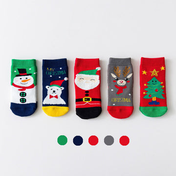 5 Pairs Baby Toddler Christmas Animal Socks