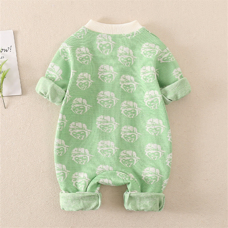 Baby Casual Cartoon Boy Head Romper