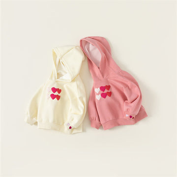 Toddler Girl Heart Hoodie