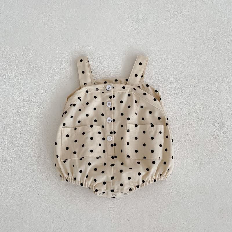 Baby Denim Dot Newborn Strap Bodysuit