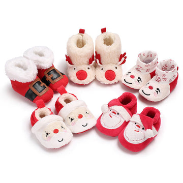 Baby Santa Claus Elk Fleece Pre-walker Shoes