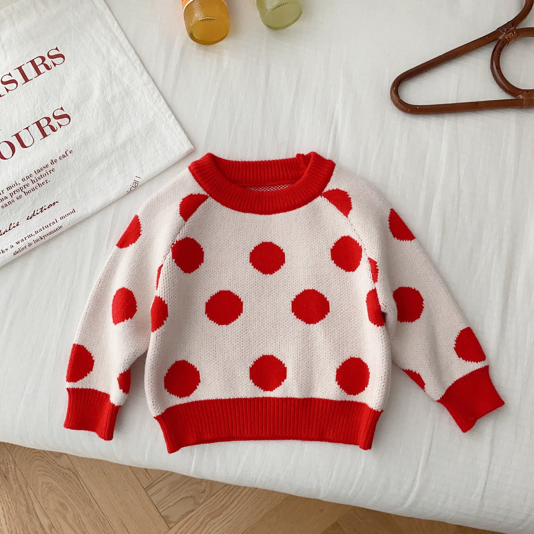 Baby Knitted Red Dots Sweater