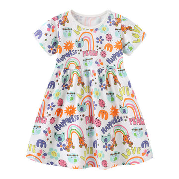 Toddler Girl Animal Cew Neck Dress