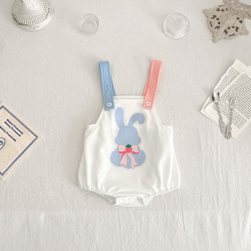 Baby Bunny Strawberry Strap Bodysuit