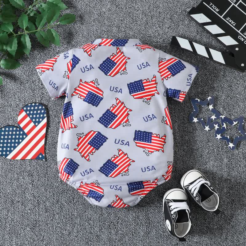 USA Baby Flag Newborn Bodysuit