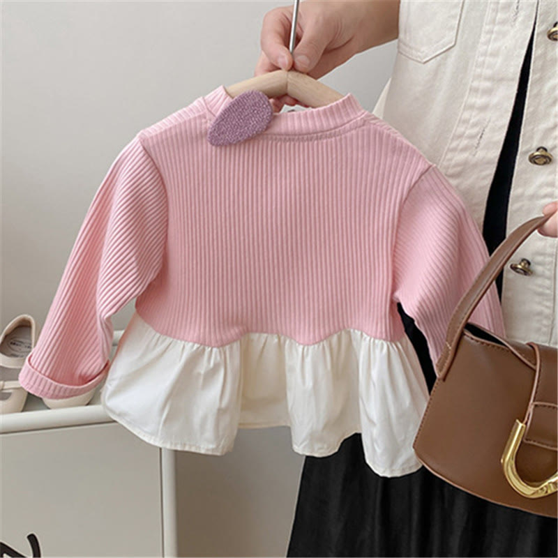 Toddler Girl Heart Knitted Sweatshirt