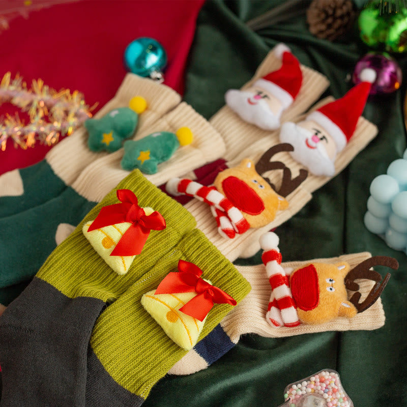 Baby Christmas 3D Doll Warm Floor Socks