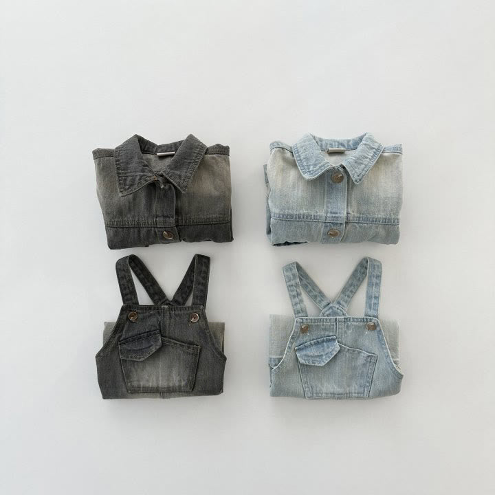 Toddler Denim Pocket Retro Style Casual Overalls