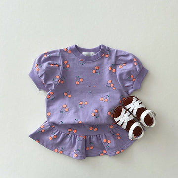 Baby Cherry Skirt Set