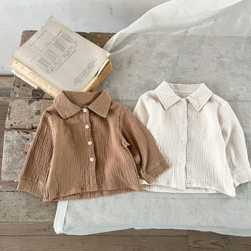 Baby Lapel Collar Loose Shirt