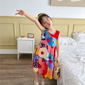 Toddler Girl Flower A Line Loose Dress