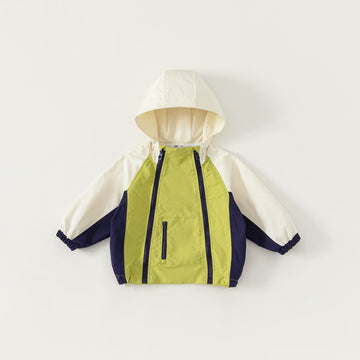 Toddler Color Block Casual Hooded Jacket