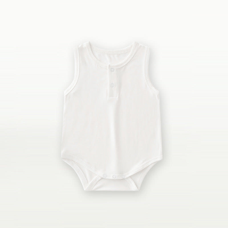 Baby Newborn Solid Color Sleeveless Bodysuit