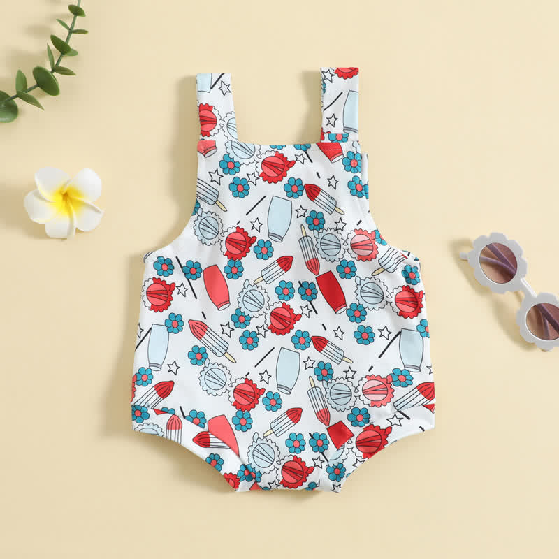 Baby Flower Popsicle Strap Newborn Bodysuit