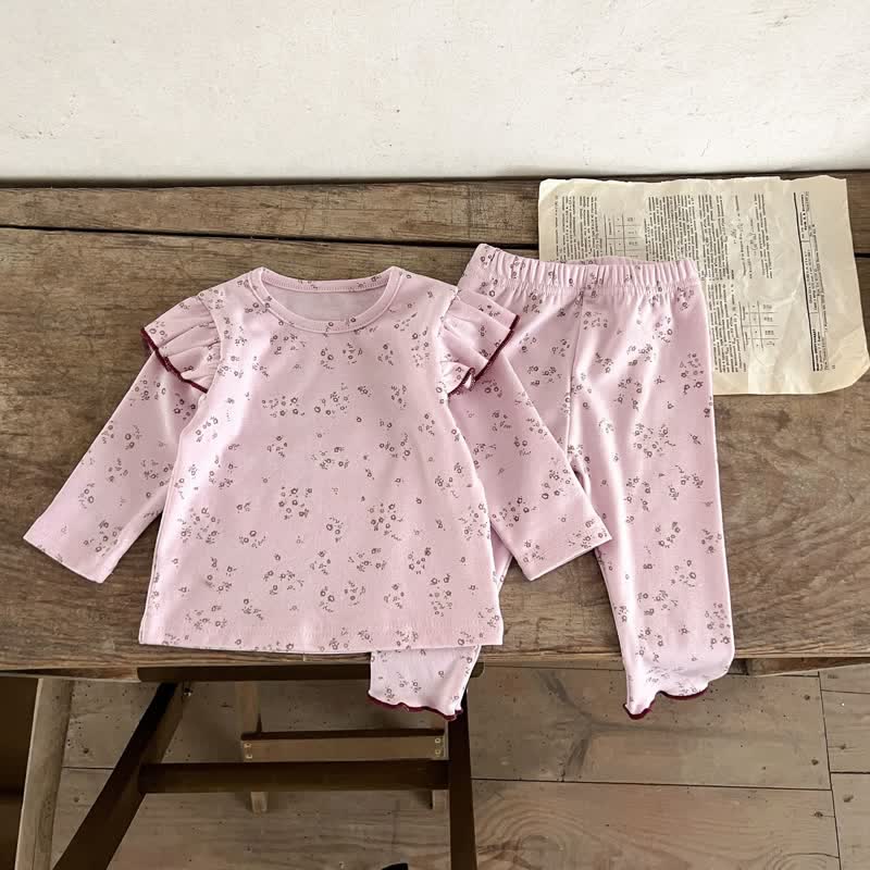 Baby Ruffled Florals Pajamas Set