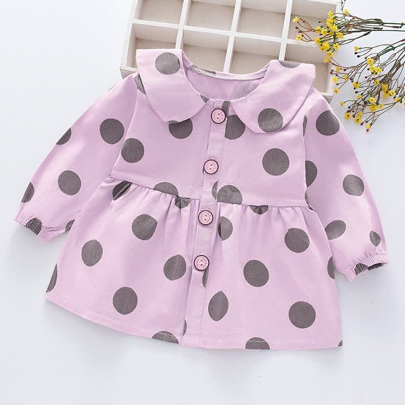 Toddler Girl Polka Dot Lapel Blouse