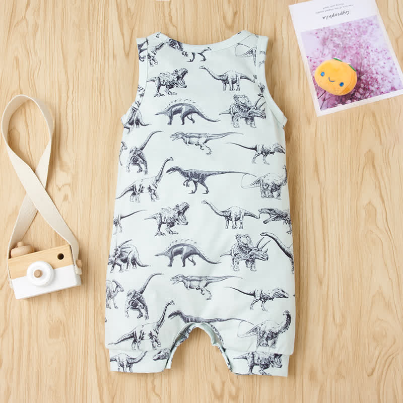 Baby Dino Sleeveless Newborn Casual Romper