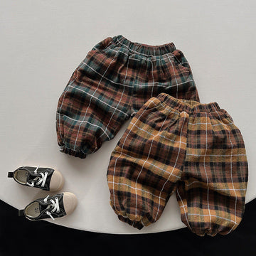 Toddler Fleece Lined Plaid Jogger Pants