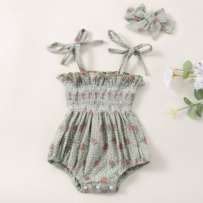 Baby Floral Sling Bodysuit with Headband