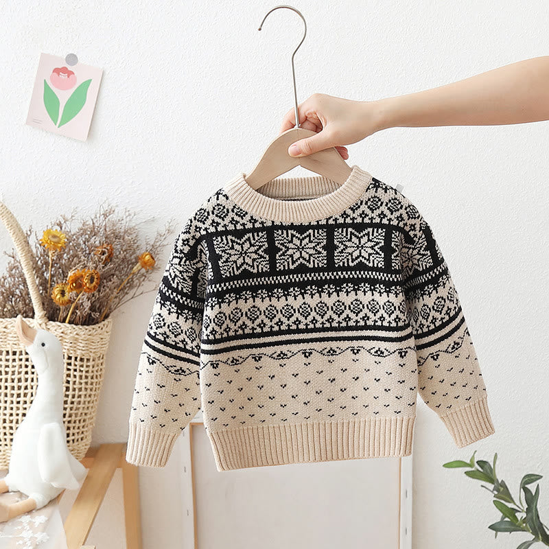 Toddler Vintage Knitted Jacquard Design Sweater