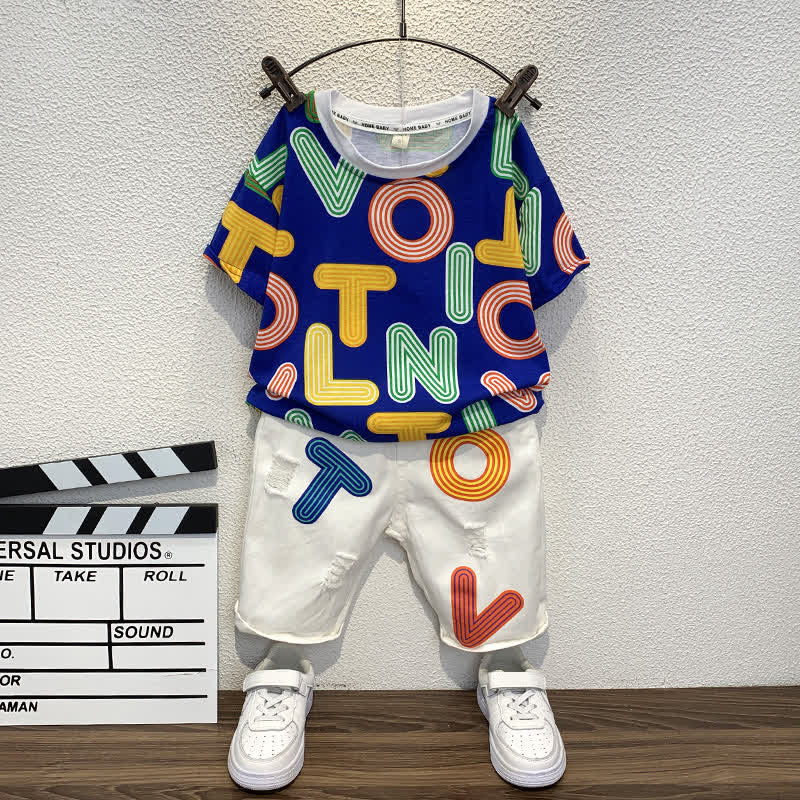 Toddler Boy Letters Shirt and Pants Set