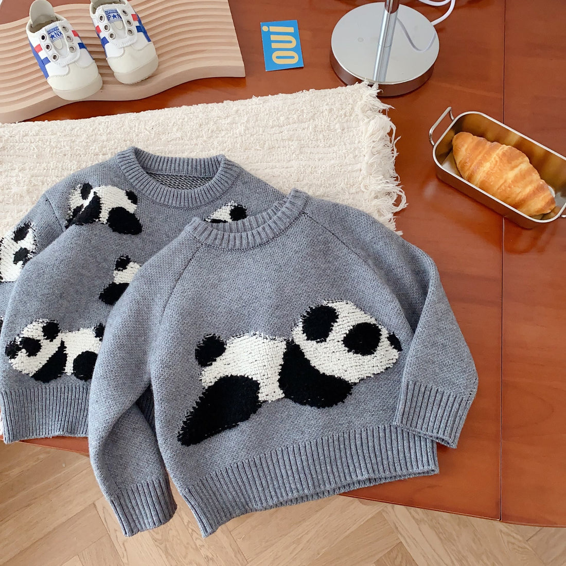 Toddler Lovely Panda Knitted Jacquard Sweater