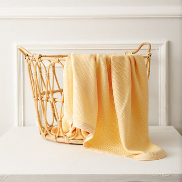 Comfy Bamboo Fiber Yellow Sleeping Swaddle Blanket