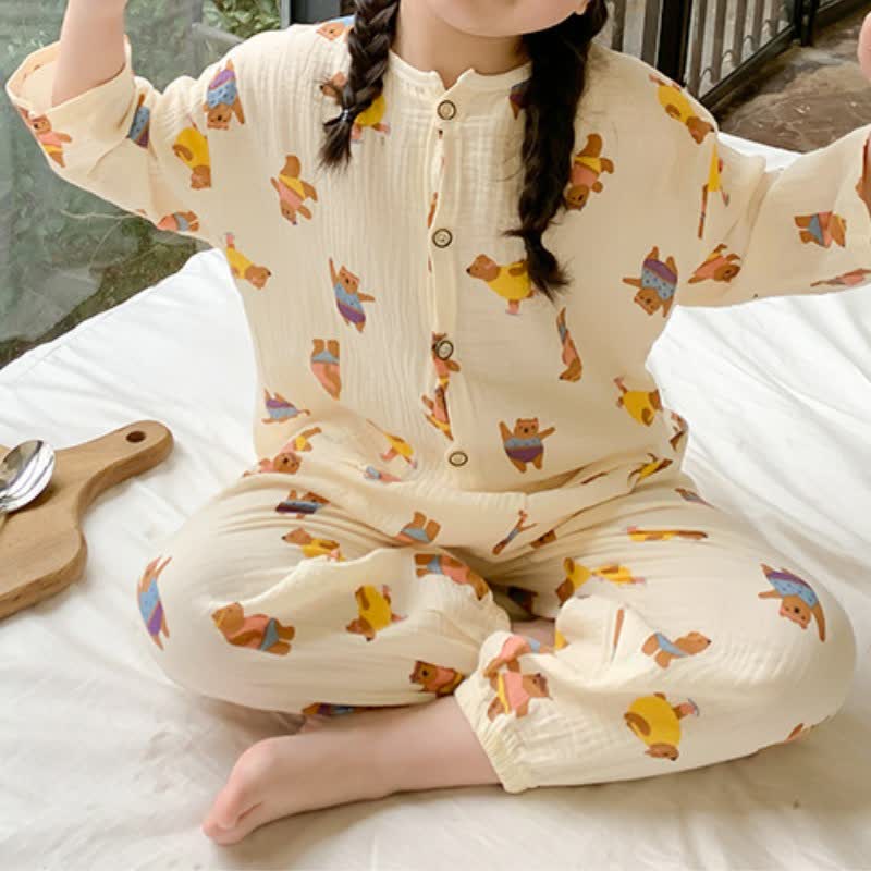 Toddler Bear Casual Pajamas Set