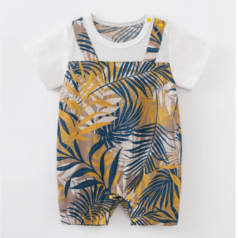 Baby Newborn Leaf Splicing Romper