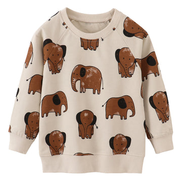 Toddler Cartoon Elephant Casual Sweatshirt