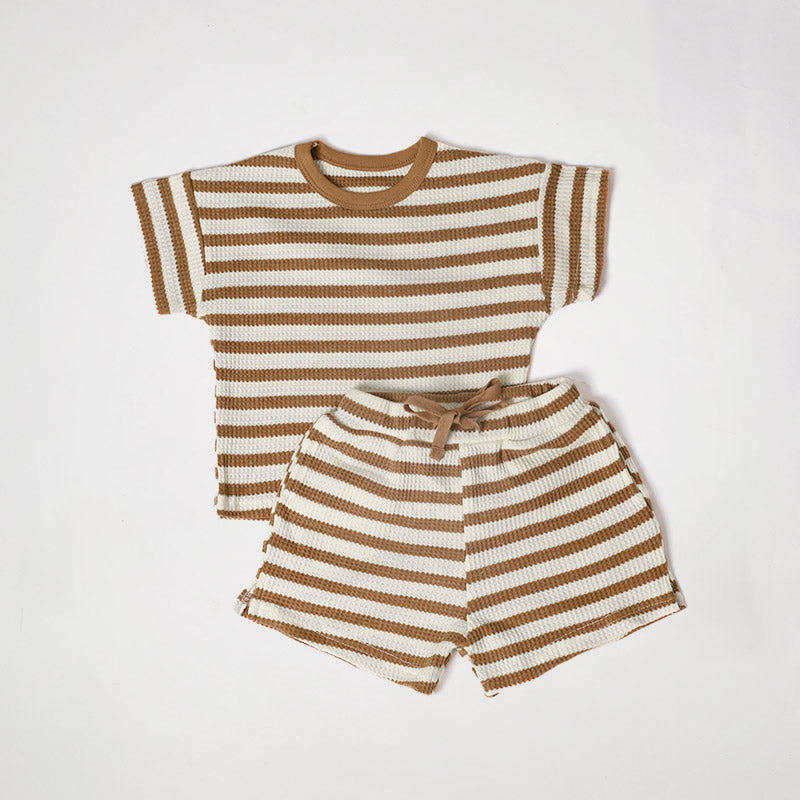 Baby Striped Tee and Binding Shorts Set