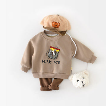 MILK TEO Baby Brown Lovely Sweatshirt