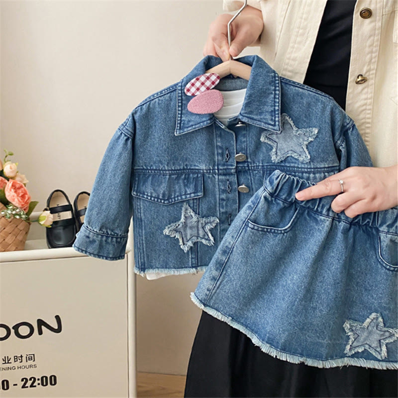 Toddler Girl Denim Star 2 Pieces Set