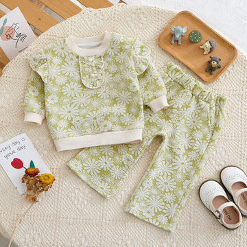 Baby Girl Flower Green 2 Pieces Set