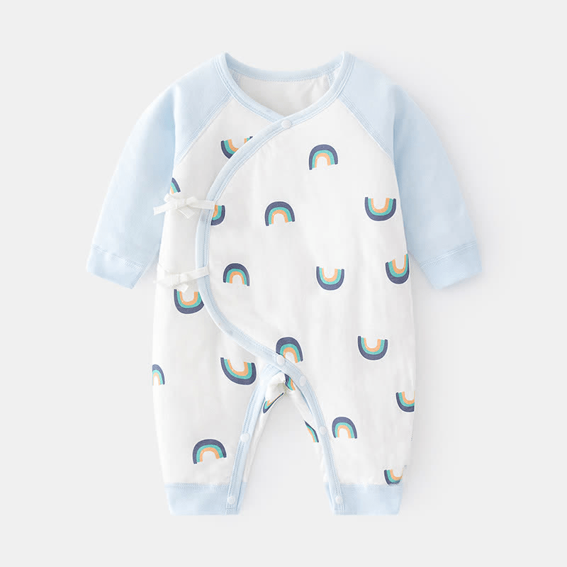 Baby Newborn Rainbow Kimono Romper