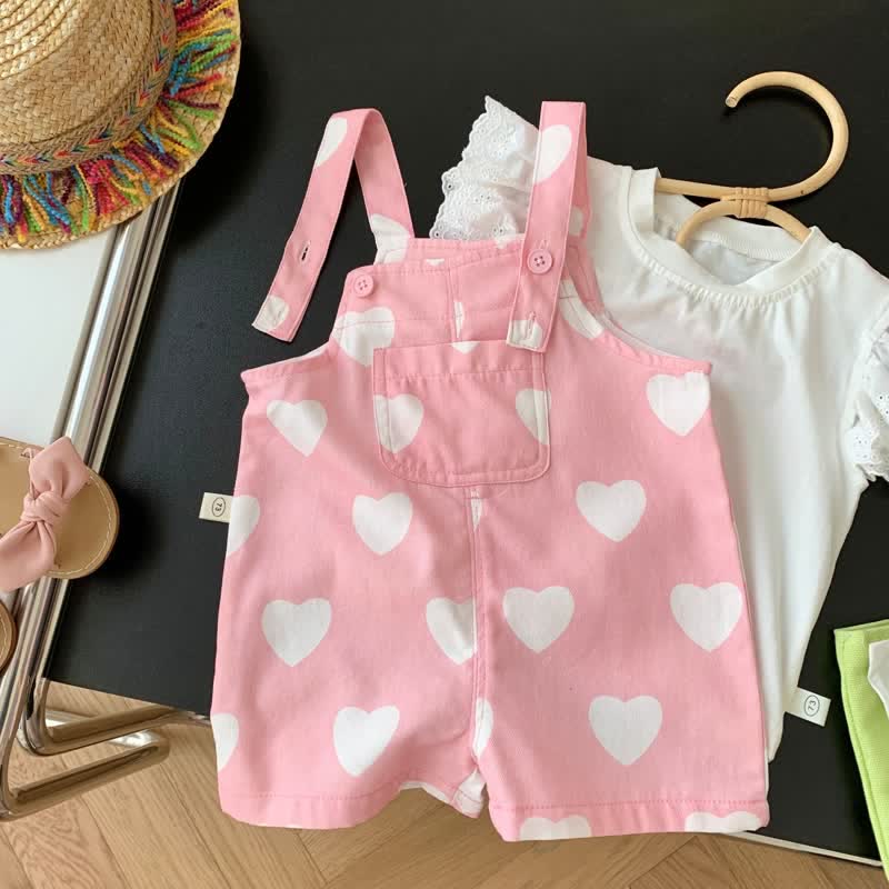 Baby Toddler Heart Suspenders Shorts