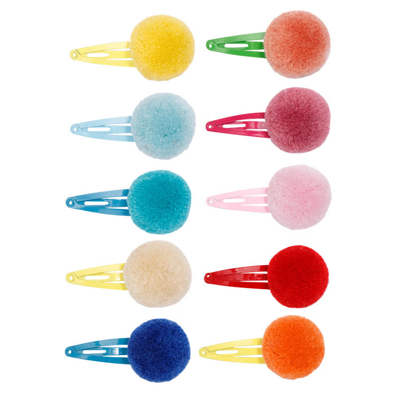 10pcs Baby Pompom Hair Clips