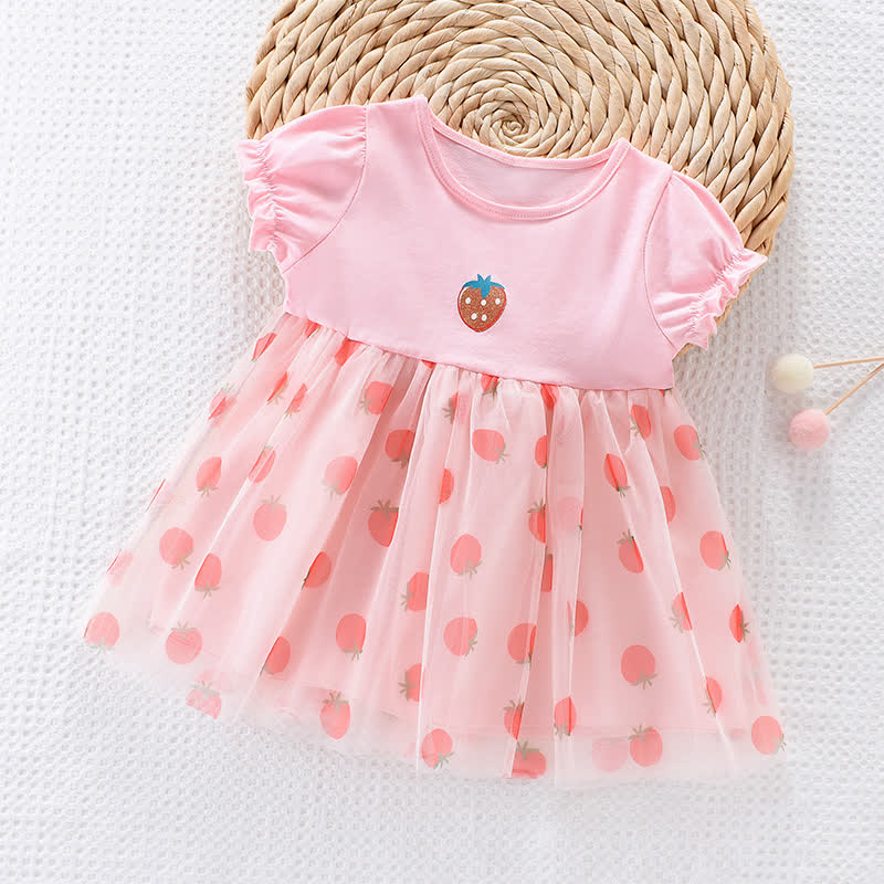 Toddler Girl Strawberry Pineapple Lemon Tulle Dress