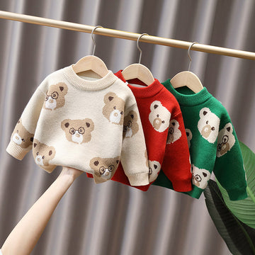 Toddler Boy Bear Print Sweater