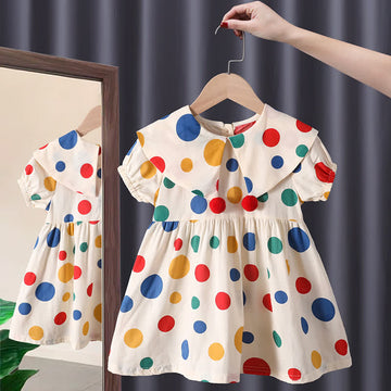 Baby Toddler Polka Dot Lapel Dress