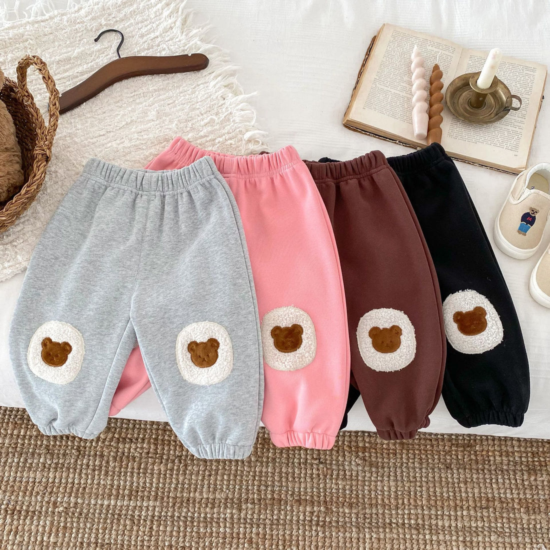 Baby Toddler Patch Bear Jogger Pants